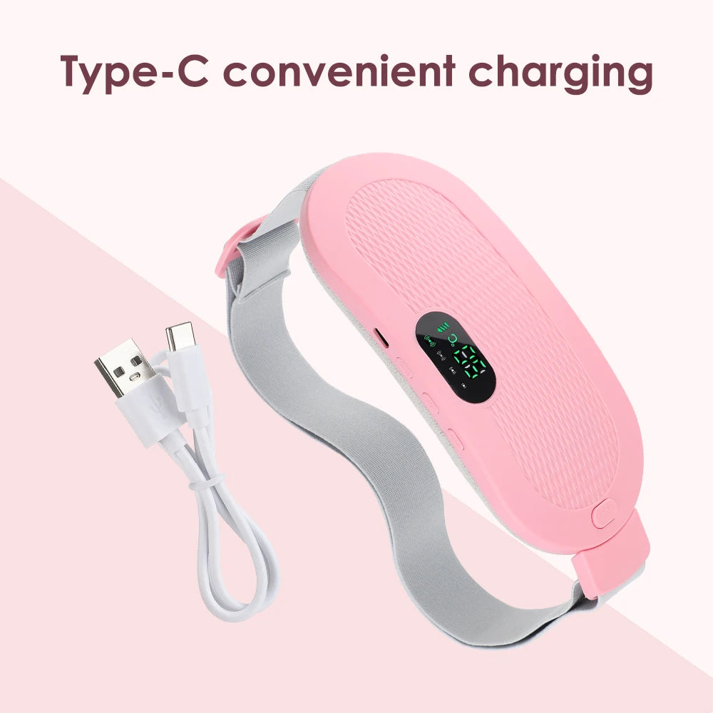 Electric Heating Pad for Period Abdominal Massage Belt Menstrual Cramp Relief Belt Abdomen Warm Palace Vibrating Machine