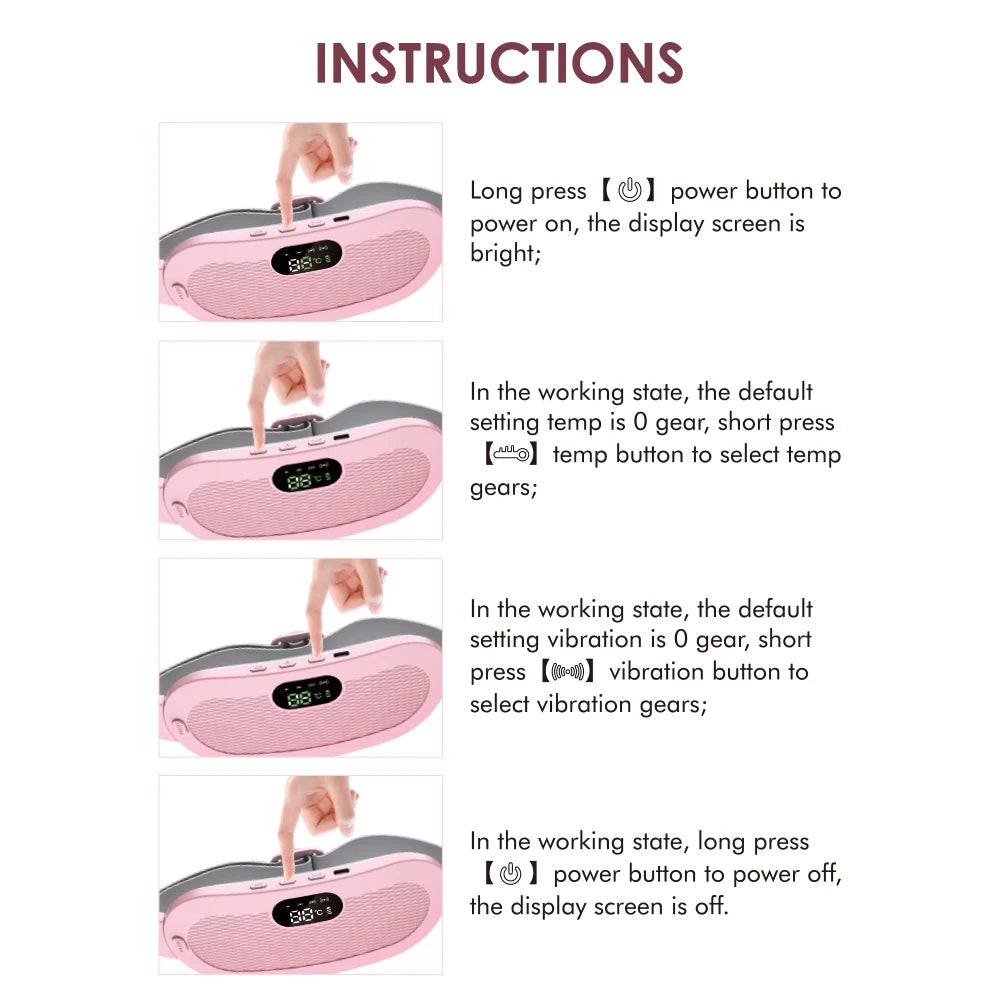 Electric Massager for Menstrual Cramps Abdomen Waist Heating Pad Women Period Relief Device Uterus Warmer Belt USB Rechargeable
