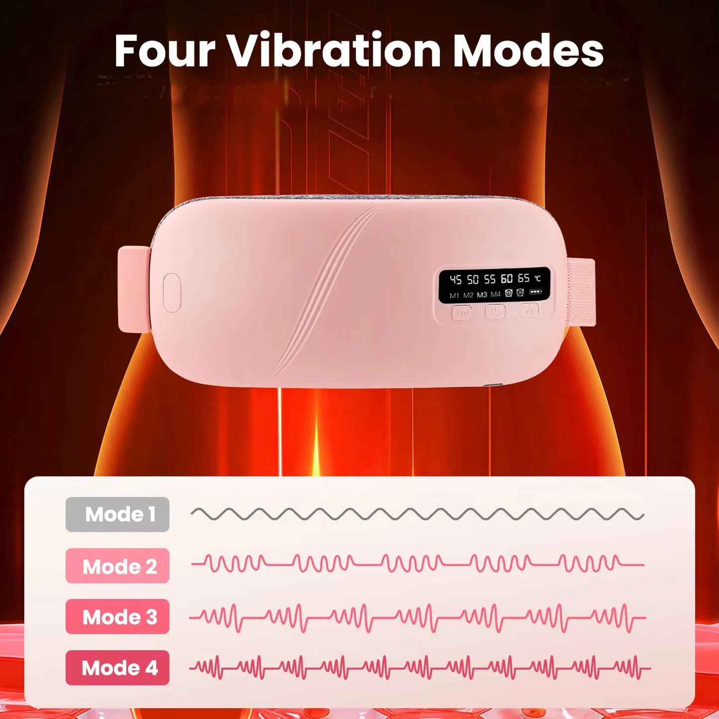 Electric Heating Pad for Period Abdominal Massage Belt Menstrual Cramp Relief Belt Abdomen Warm Palace Vibrating Machine