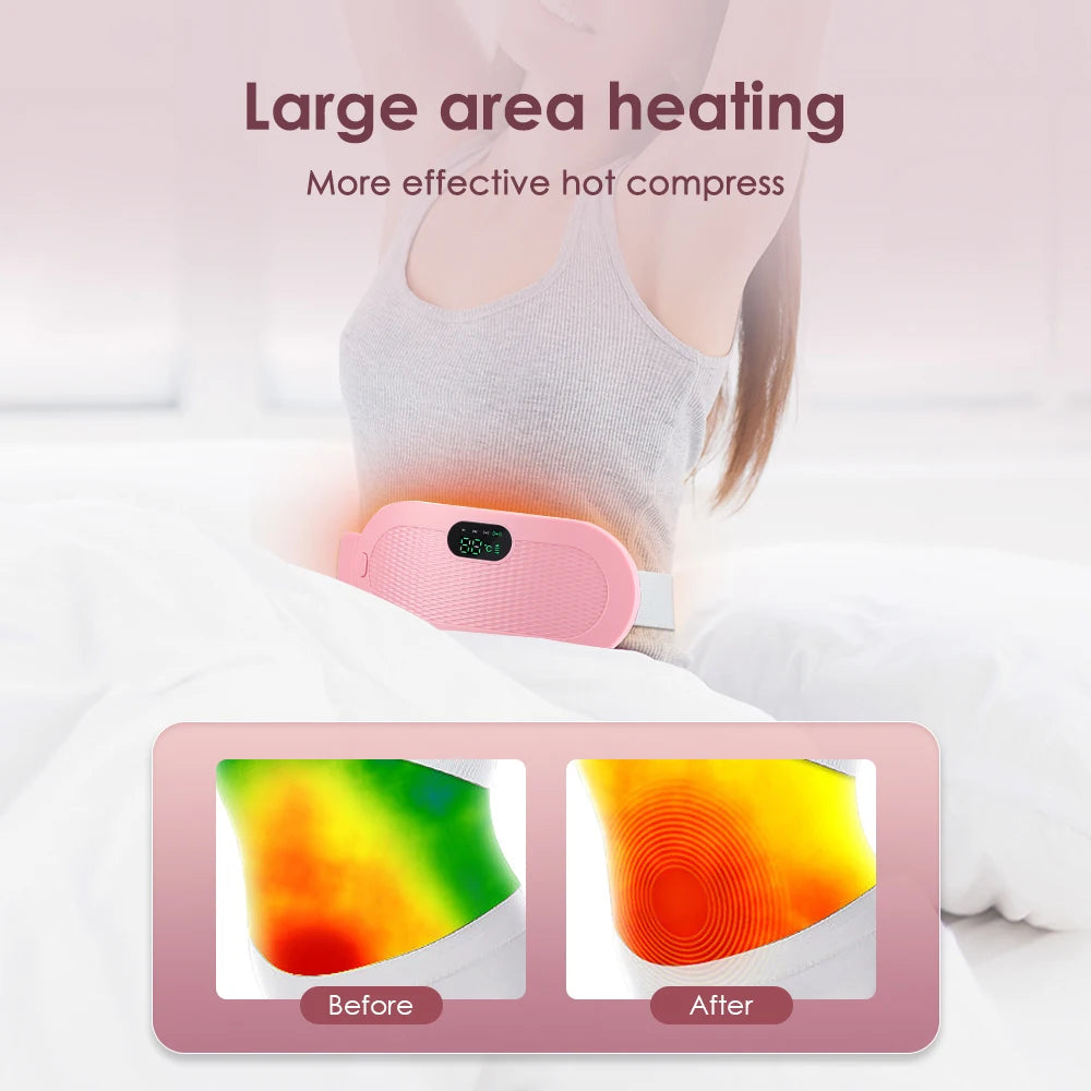 Electric Heating Pad for Period Abdominal Massage Belt Menstrual Cramp Relief Belt Abdomen Warm Palace Vibrating Machine