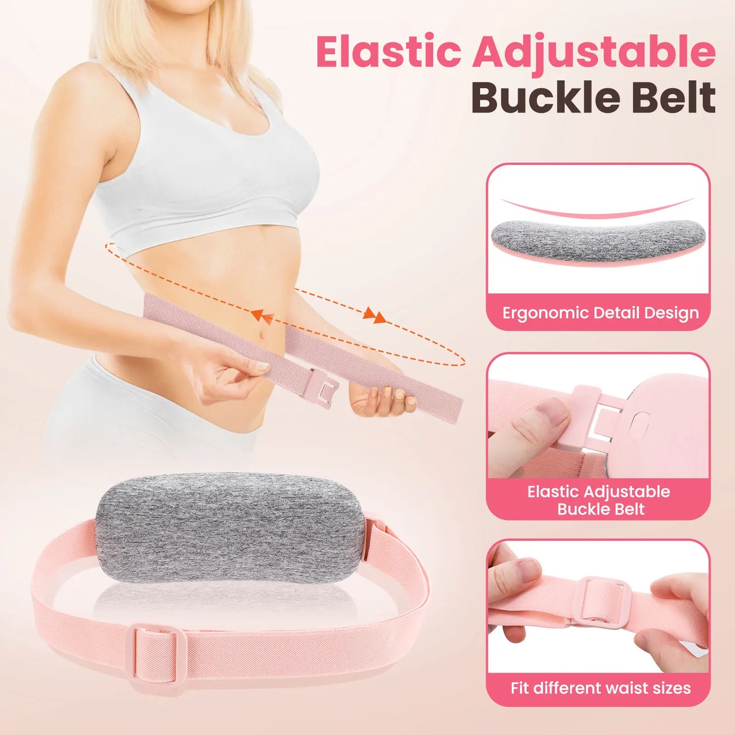 Electric Massager for Menstrual Cramps Abdomen Waist Heating Pad Women Period Relief Device Uterus Warmer Belt USB Rechargeable