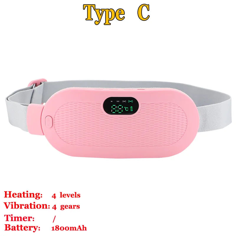 Electric Heating Pad for Period Abdominal Massage Belt Menstrual Cramp Relief Belt Abdomen Warm Palace Vibrating Machine