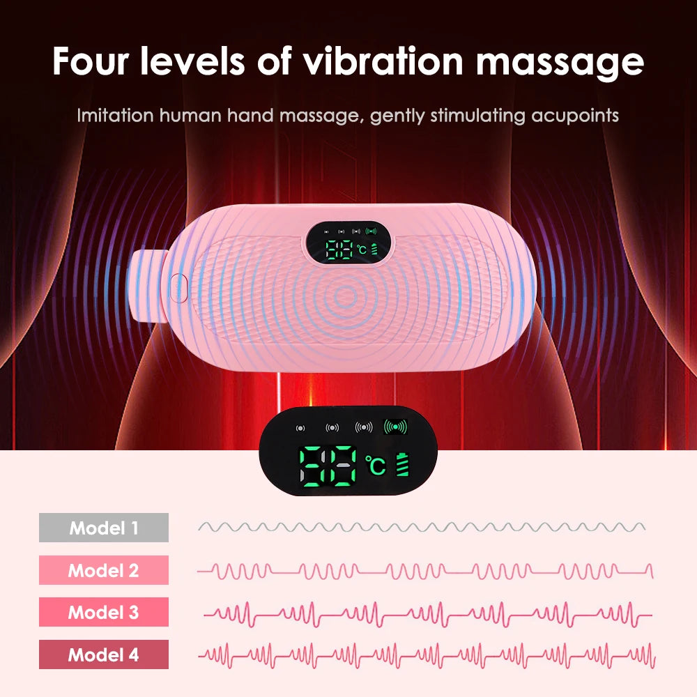 Electric Heating Pad for Period Abdominal Massage Belt Menstrual Cramp Relief Belt Abdomen Warm Palace Vibrating Machine