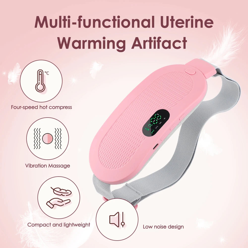 Electric Heating Pad for Period Abdominal Massage Belt Menstrual Cramp Relief Belt Abdomen Warm Palace Vibrating Machine
