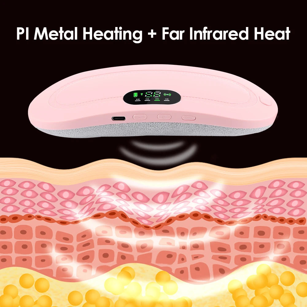 Electric Heating Pad for Period Abdominal Massage Belt Menstrual Cramp Relief Belt Abdomen Warm Palace Vibrating Machine