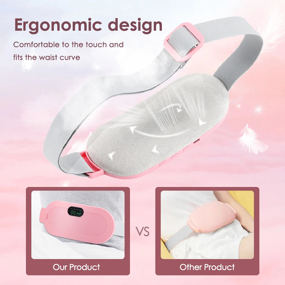 Electric Heating Pad for Period Abdominal Massage Belt Menstrual Cramp Relief Belt Abdomen Warm Palace Vibrating Machine