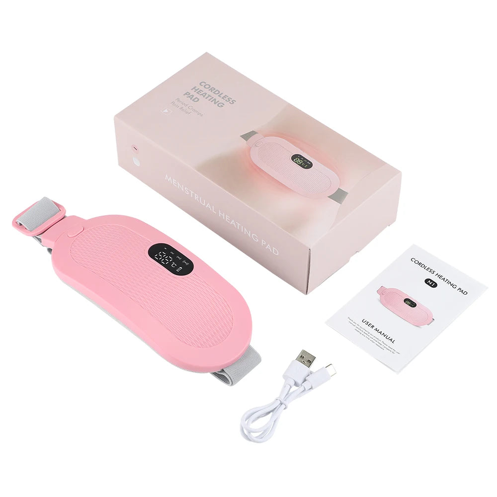 Electric Heating Pad for Period Abdominal Massage Belt Menstrual Cramp Relief Belt Abdomen Warm Palace Vibrating Machine
